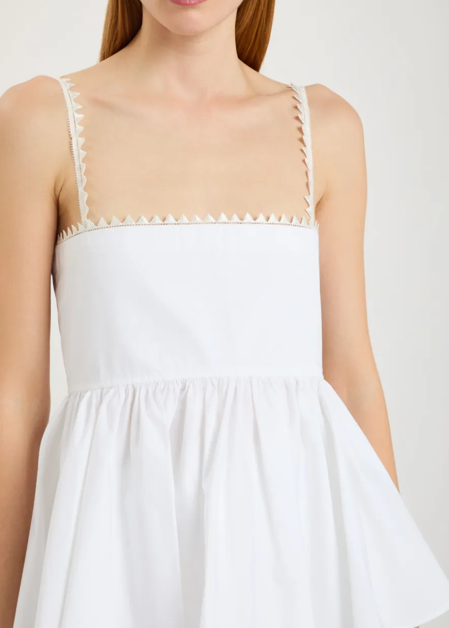Le Haut Traversin peplum cotton-poplin top