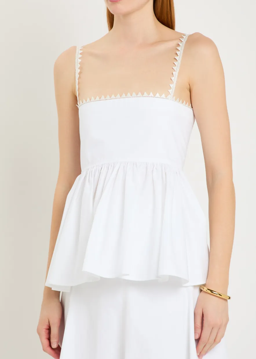 Le Haut Traversin peplum cotton-poplin top