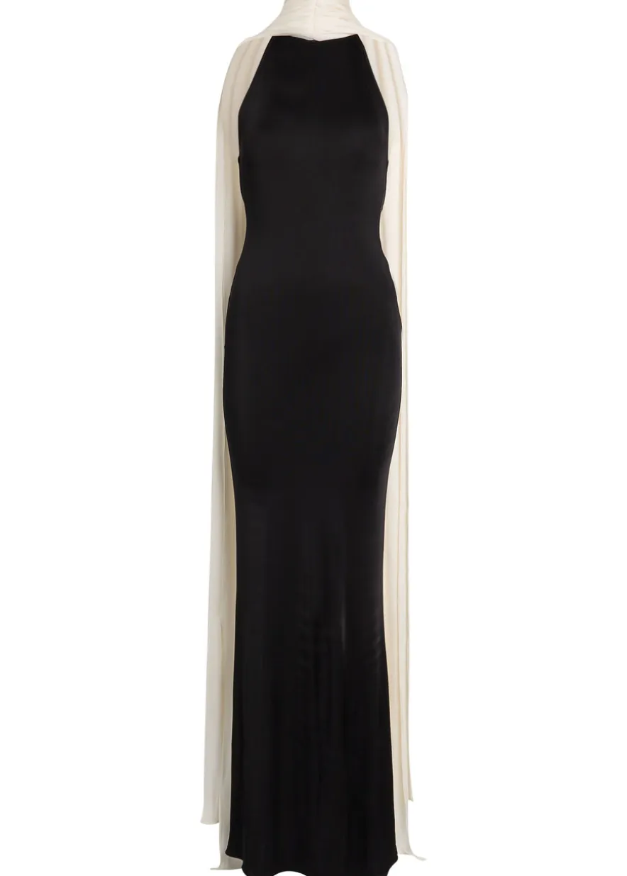 Leia scarf-effect stretch-jersey maxi dress