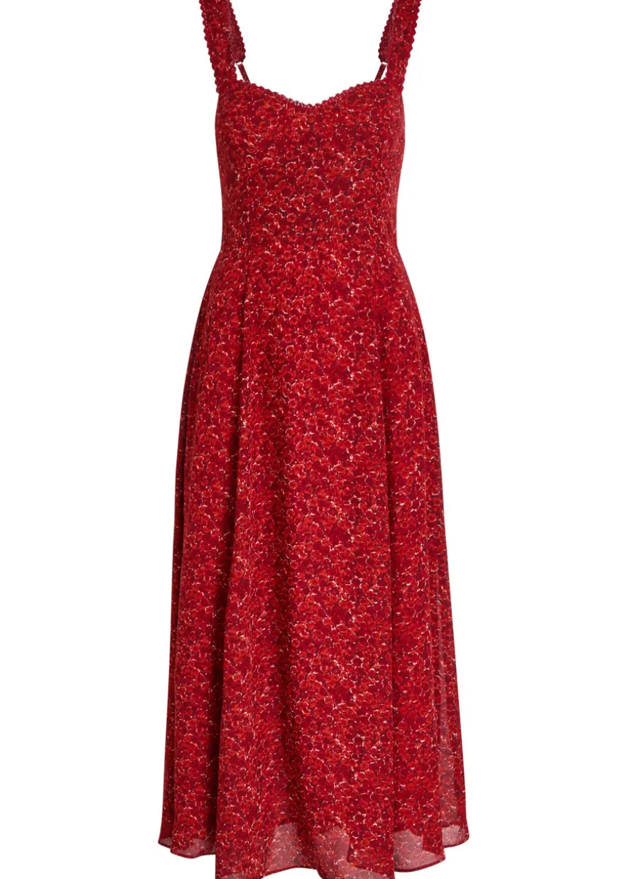 Lela floral-print georgette midi dress