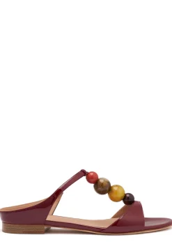 Lena 10 beaded leather flat sandals
