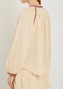 Lena embroidered cotton blouse