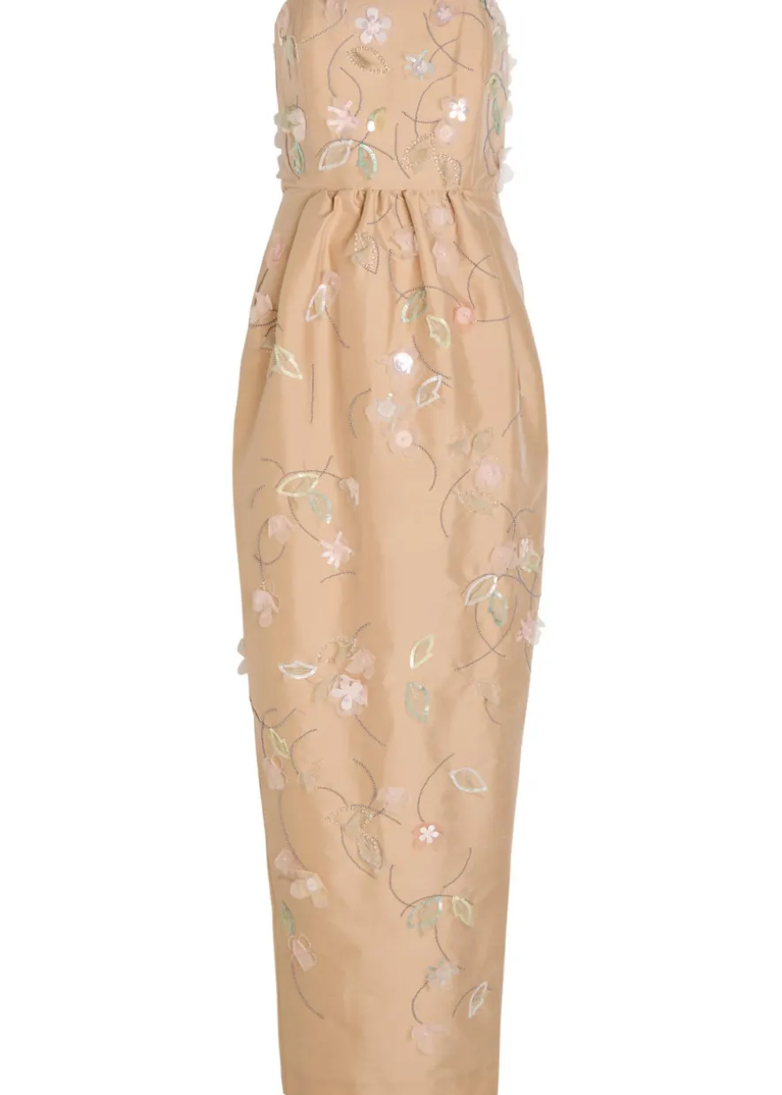 Lena floral bead-embellished maxi dress