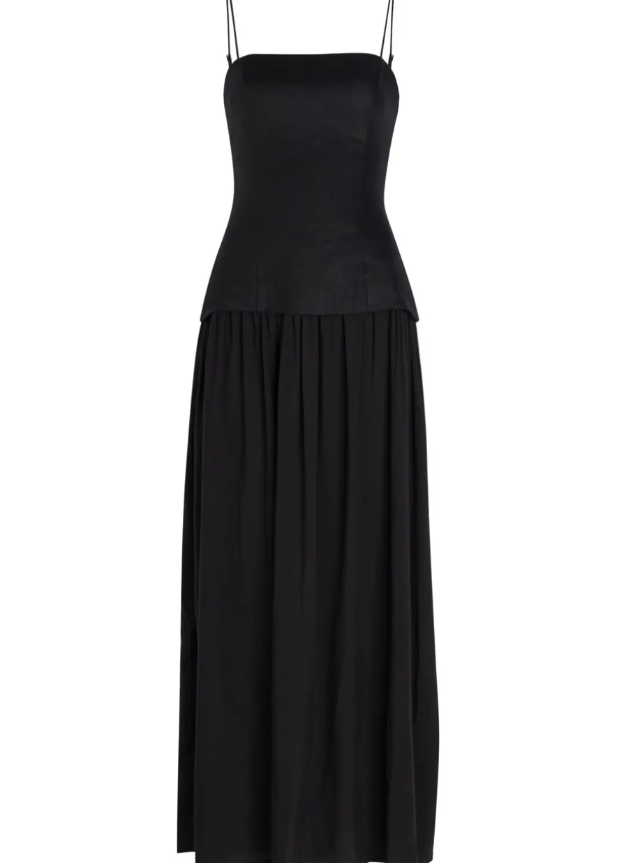 Lenise linen and jersey maxi dress