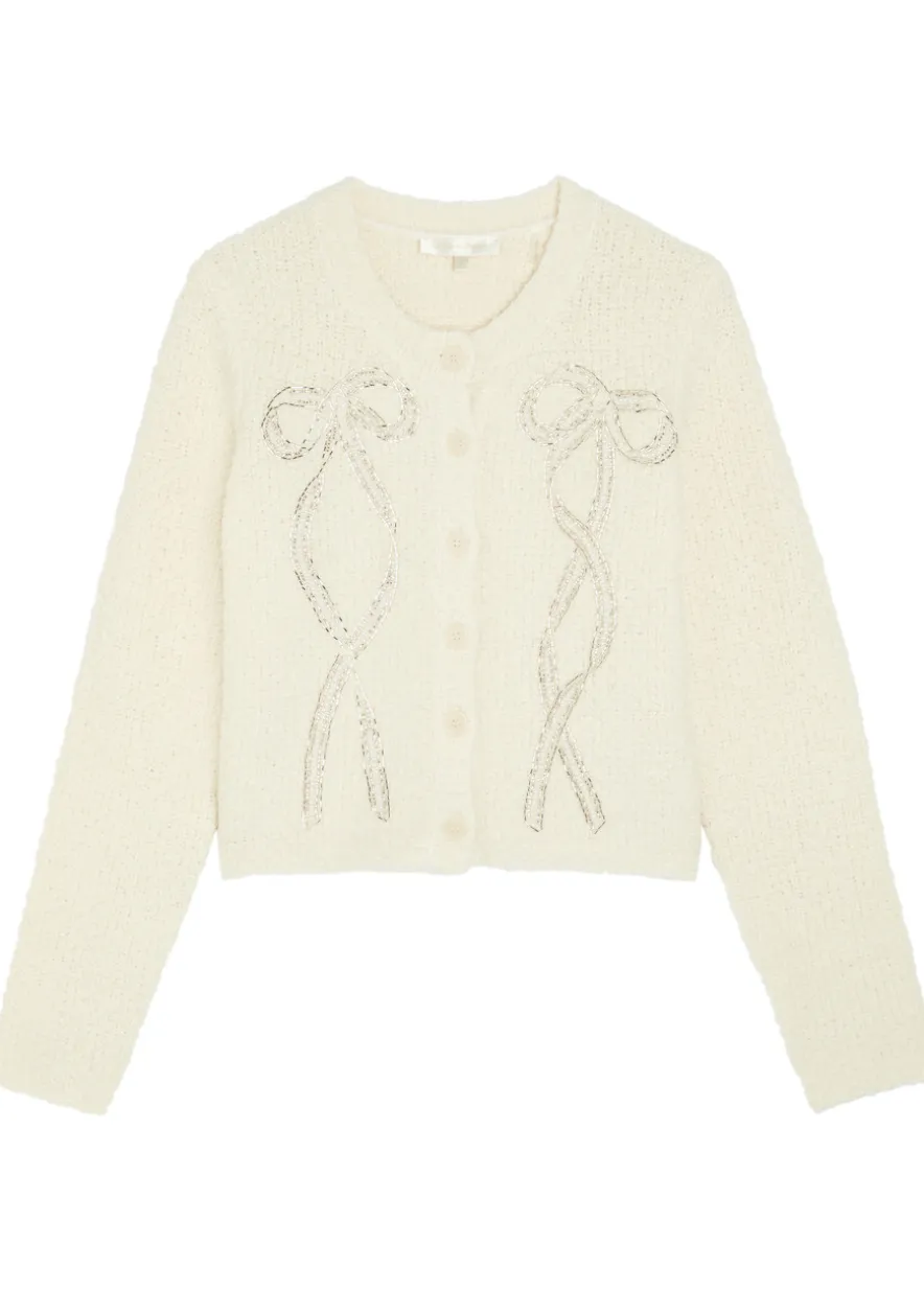 Leocadia embellished wool-blend cardigan