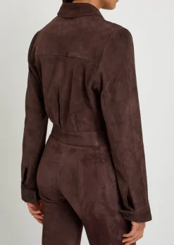 Leoncino suede cropped jacket