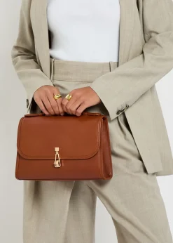 Leonora medium leather top handle bag