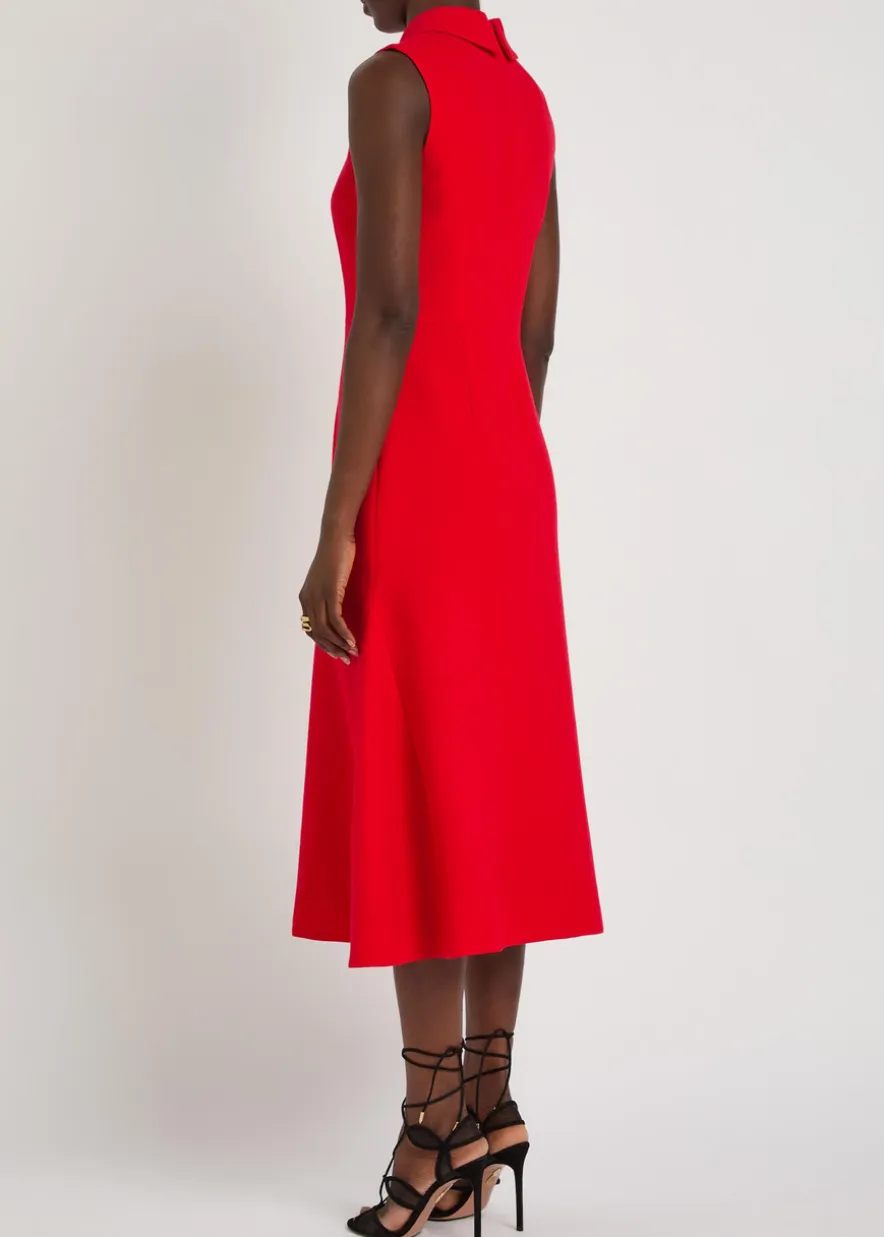 Leontine wool-crepe midi dress