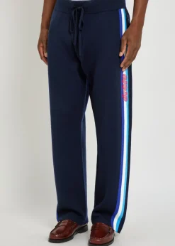Le Pantalon Maille striped merino wool track pants