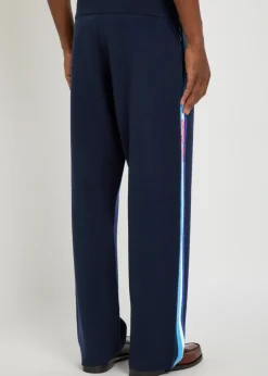 Le Pantalon Maille striped merino wool track pants
