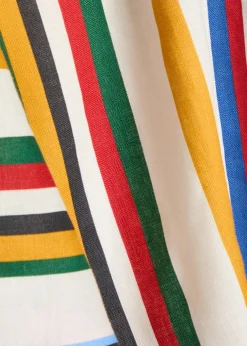 Leroy striped cropped linen top