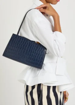 Le Salon crocodile-effect leather shoulder bag