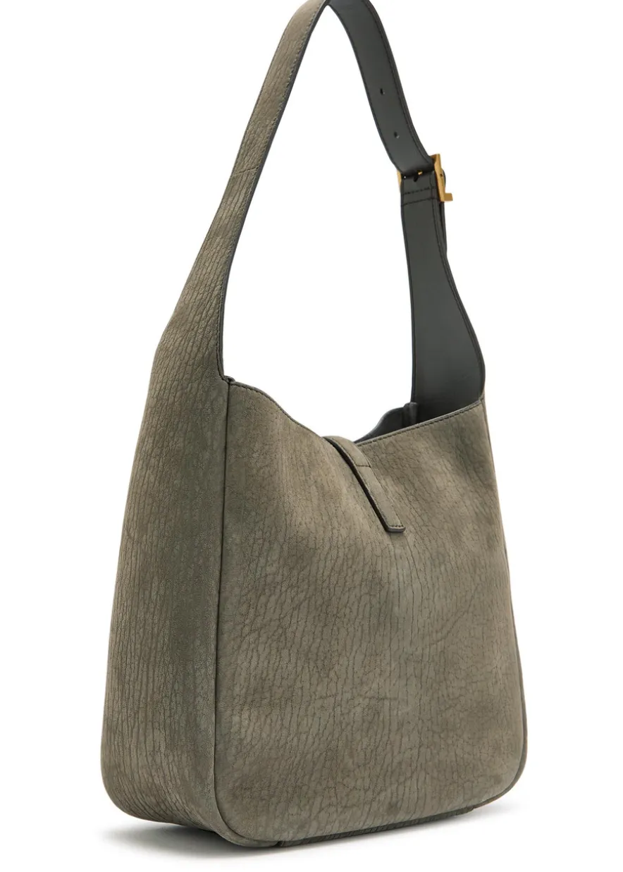 Le 5 á 7 small grained nubuck hobo bag
