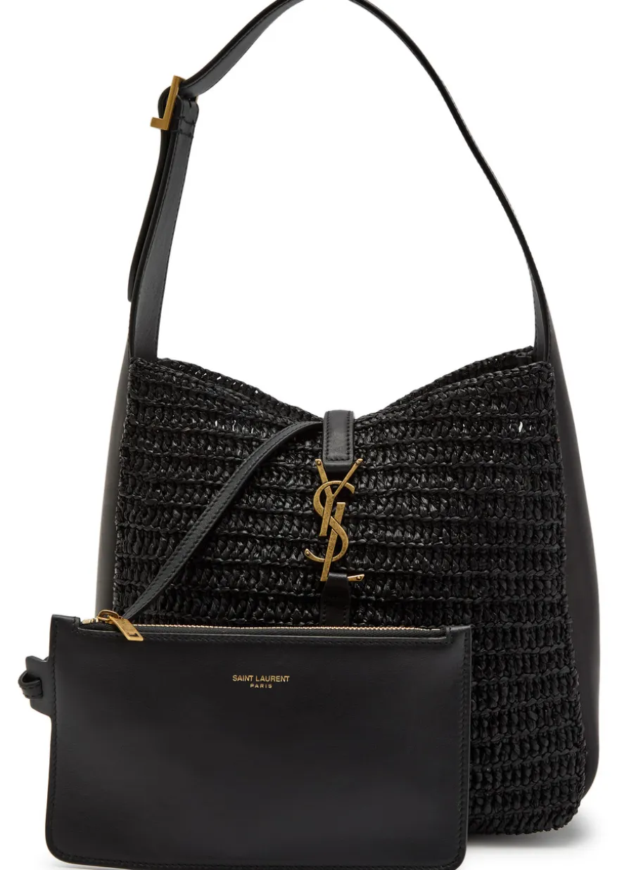 Le 5 à 7 small raffia bucket bag