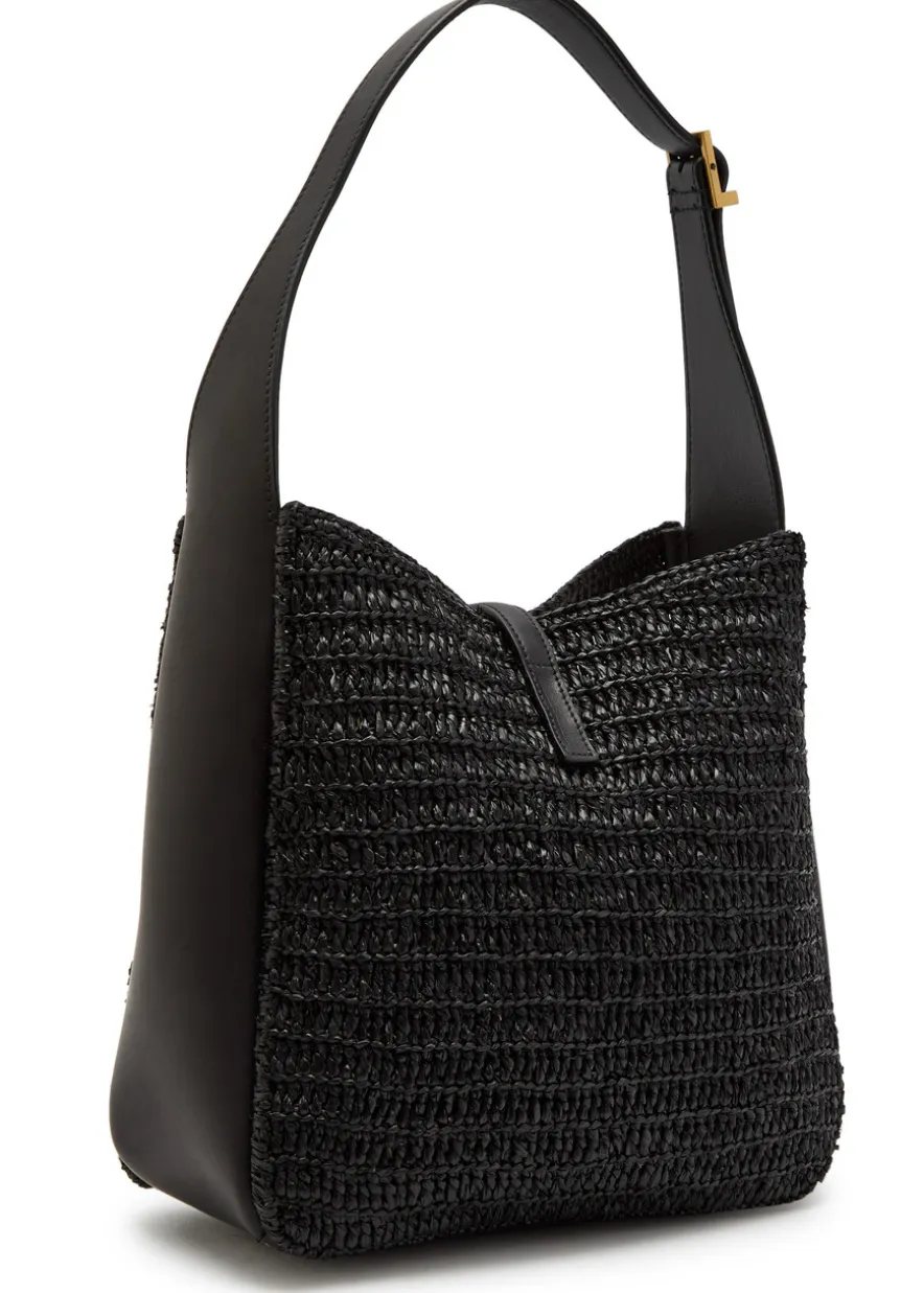 Le 5 à 7 small raffia bucket bag