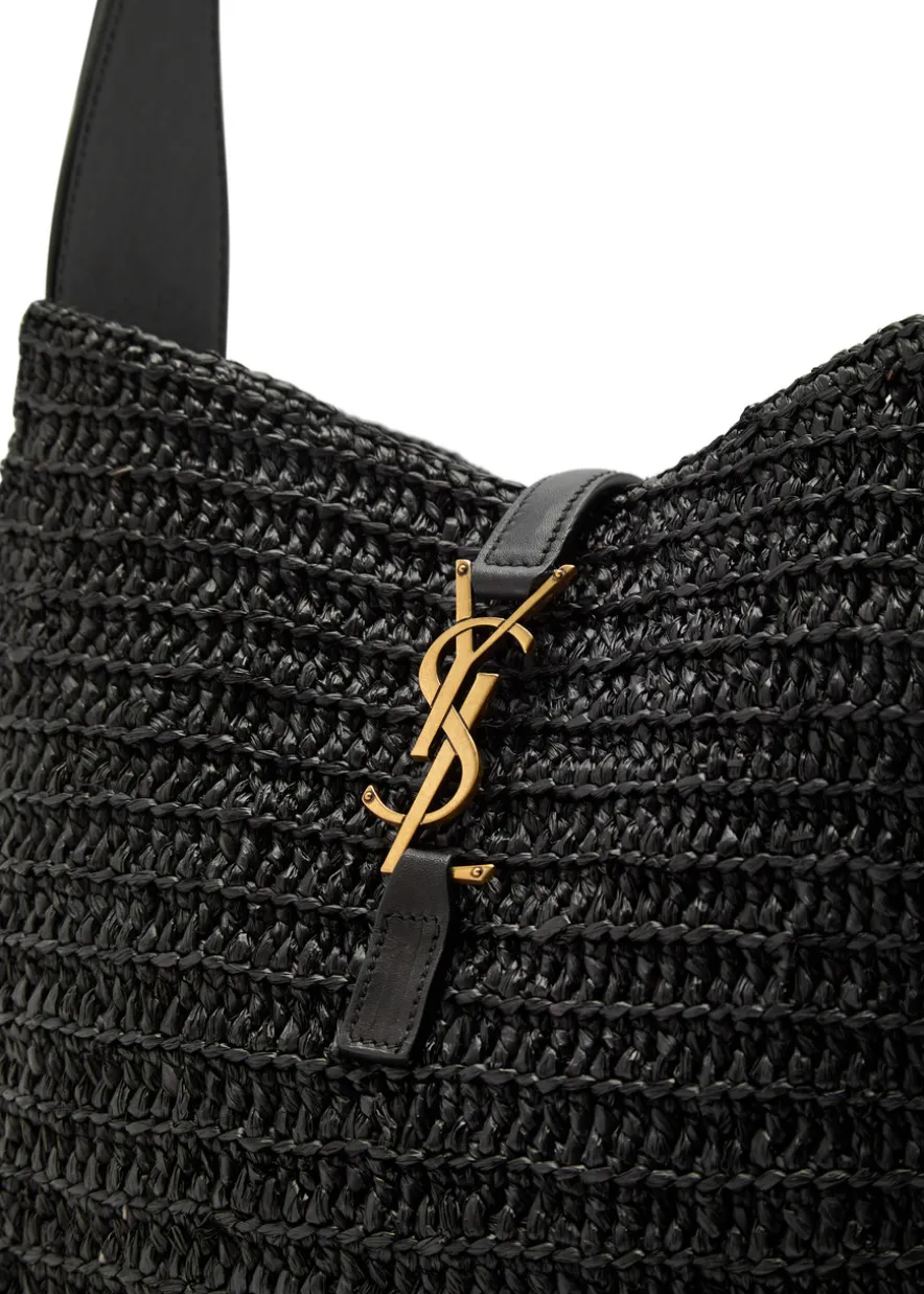 Le 5 à 7 small raffia bucket bag