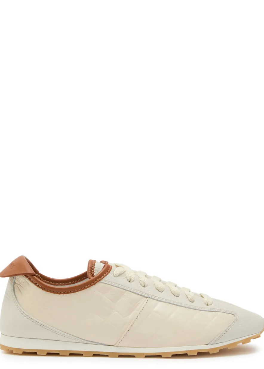 Les Tennis textured leather sneakers