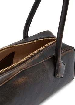 Le Teckel medium grained leather shoulder bag