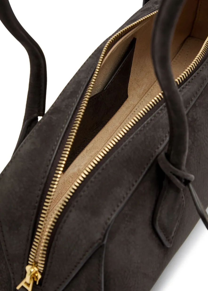Le Teckel medium suede shoulder bag