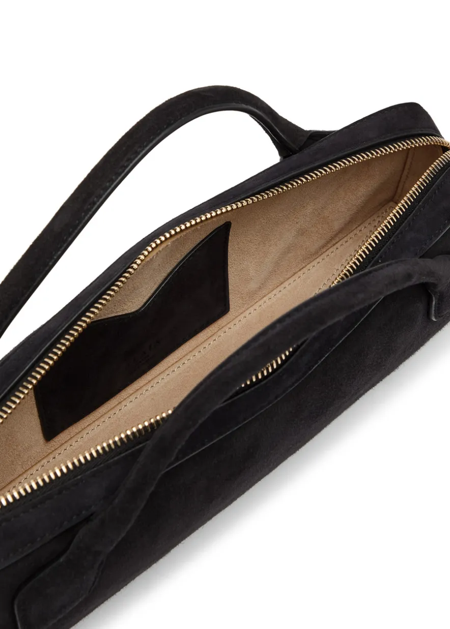 Le Teckel suede clutch