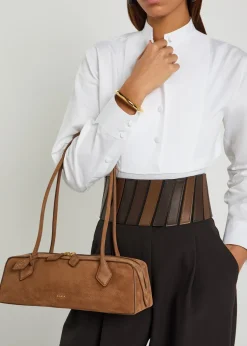 Le Teckle medium grained nubuck shoulder bag