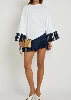 Le T-shirt Cabana fringed long-sleeve cotton T-shirt