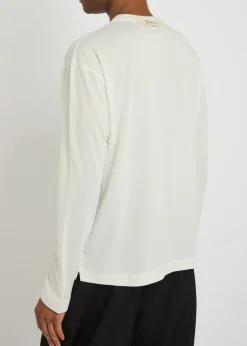 Le Tshirt Rond Carre logo-embroidered woven T-shirt