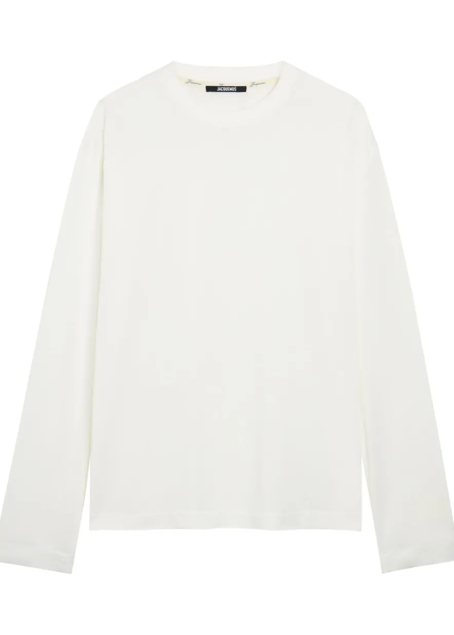 Le Tshirt Rond Carre logo-embroidered woven T-shirt