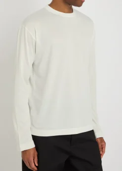 Le Tshirt Rond Carre logo-embroidered woven T-shirt