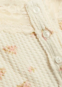 Lets Party Cardi floral-print cotton top