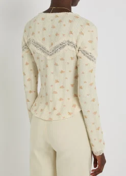 Lets Party Cardi floral-print cotton top