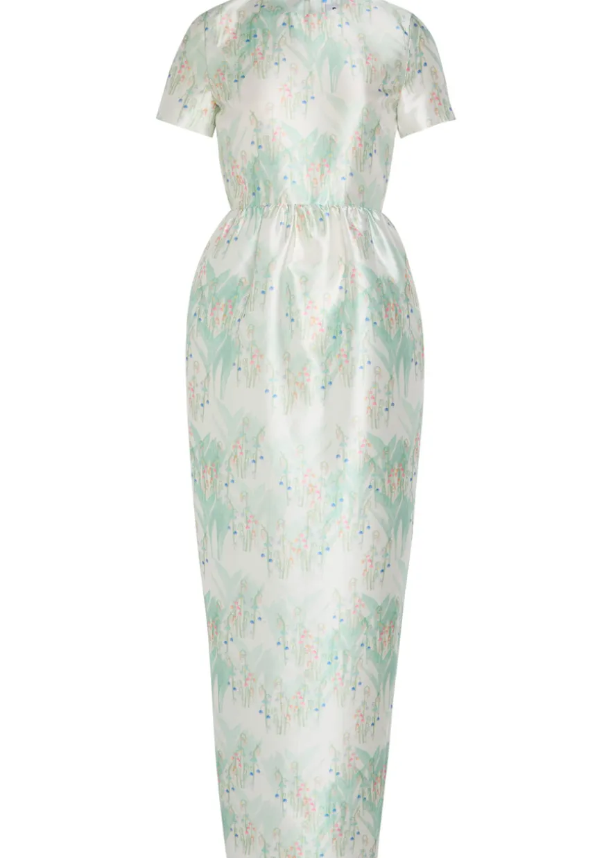Lexi printed satin maxi dress