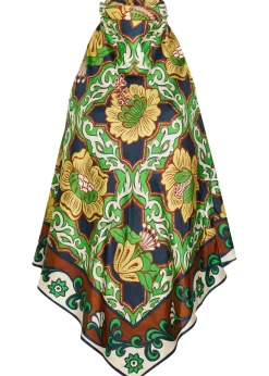 Liana printed halterneck silk top