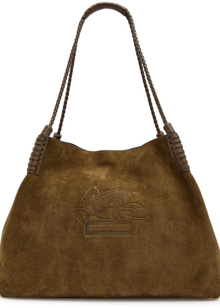 Libra large leather and suede tote