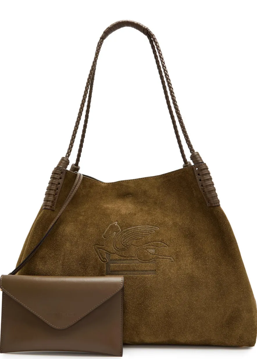 Libra large leather and suede tote