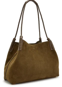 Libra medium leather and suede tote