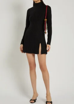 Libra subtle-stripe stretch-jersey mini dress