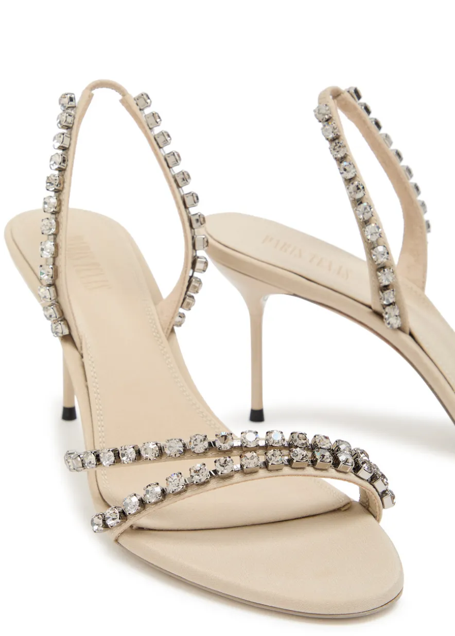 Lidia 70 crystal-embellished crepe sandals