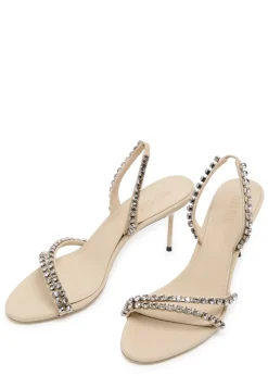 Lidia 70 crystal-embellished crepe sandals