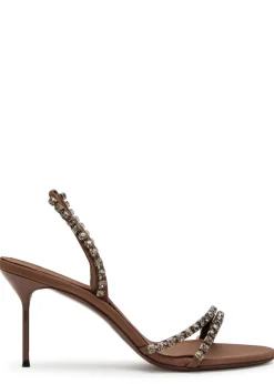 Lidia 70 crystal-embellished crepe sandals