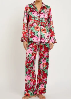 Lila floral-print silk pyjama set
