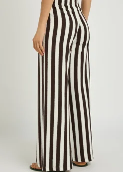 Lilo striped wide-leg terry trousers