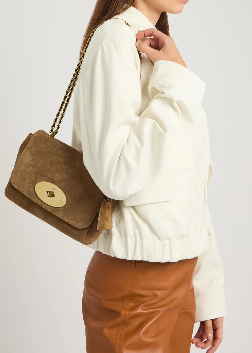 Lily suede shoulder bag
