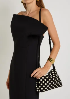 Lina medium studded suede cross-body bag