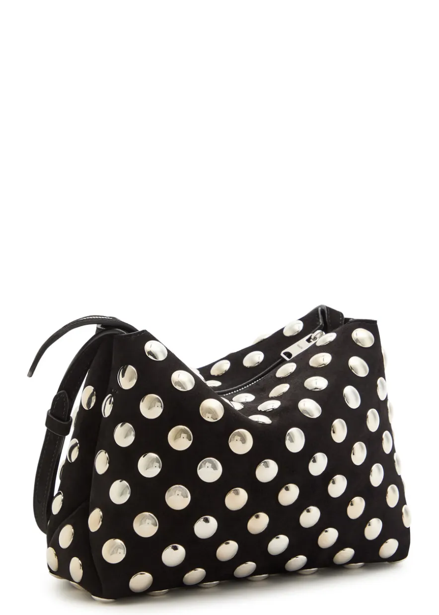 Lina medium studded suede cross-body bag
