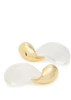 Liquid Lucite 14kt gold-plated drop earrings