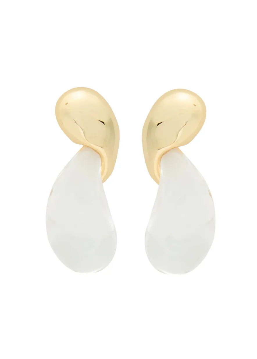 Liquid Lucite 14kt gold-plated drop earrings