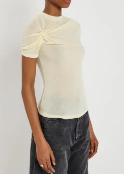 Lissa twisted stretch-jersey T-shirt