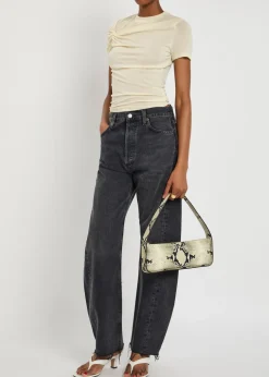 Lissa twisted stretch-jersey T-shirt