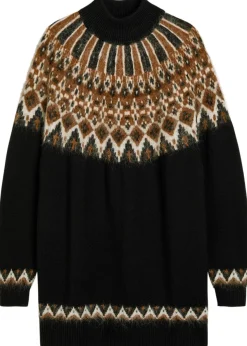 Liza patterned wool-blend jumper dress